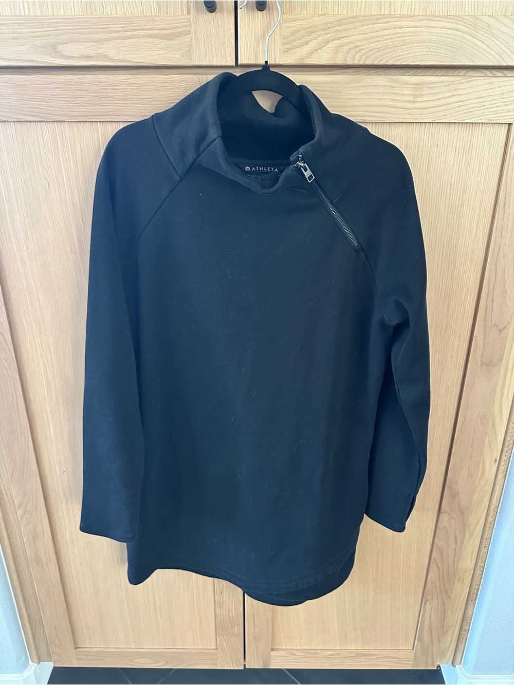 Athleta Black Funnel Neck Pullover Dress